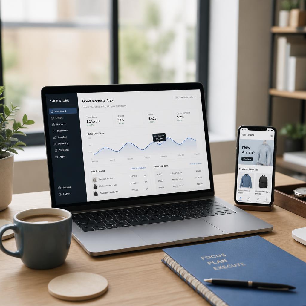Modern e-commerce workspace